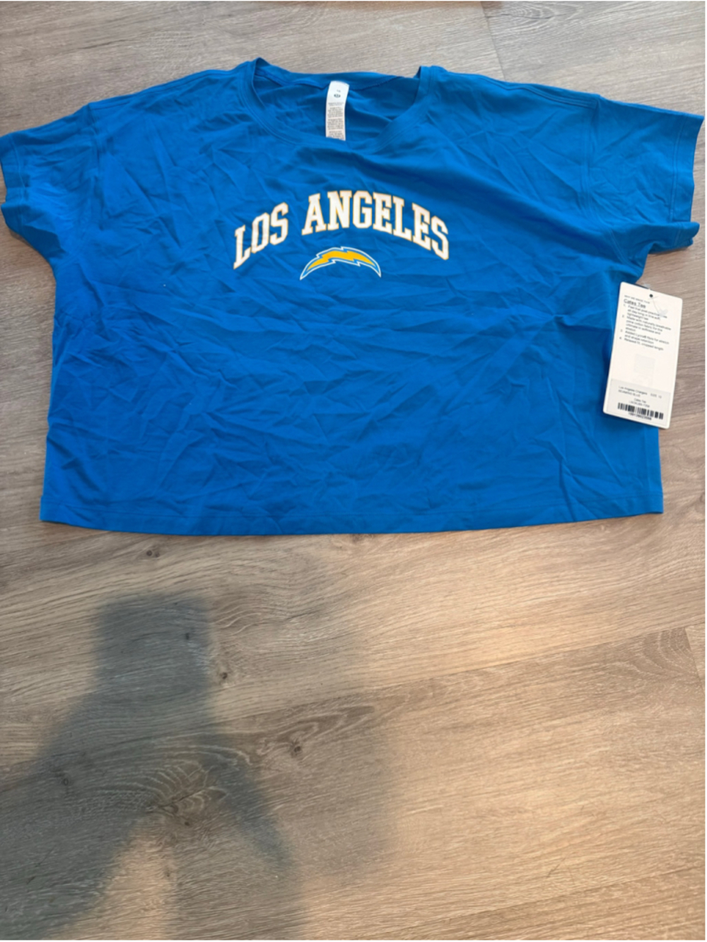 Women's Lululemon Los Angeles Chargers Cates Tee Size 10 Blue Yellow